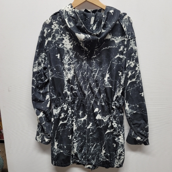 SWEATS by Norma Kamali black marble print supplex jacket sz SM see detai… - Picture 2 of 8